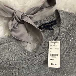 Brand New Sequin Sweater Ribbon Tie Back